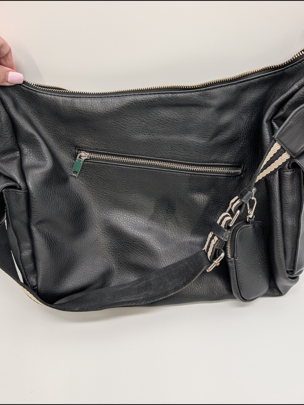 Desigual Black Embossed Logo Leather Shoulder Bag - Picture 2 of 5